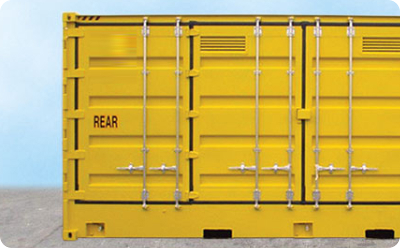 Yellow dangerous cargo shipping container