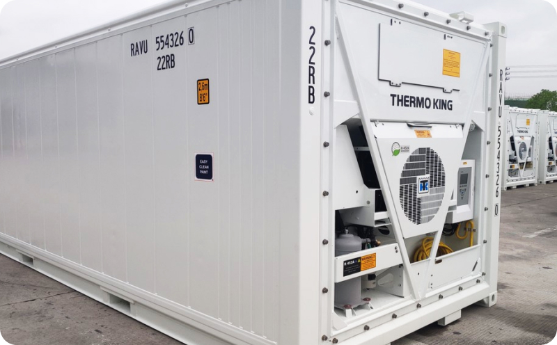 Reefer containers for temperature-controlled cargo